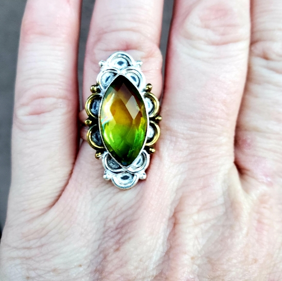 New Bi-Color Tourmaline 925 Silver Ring. - Picture 4 of 12